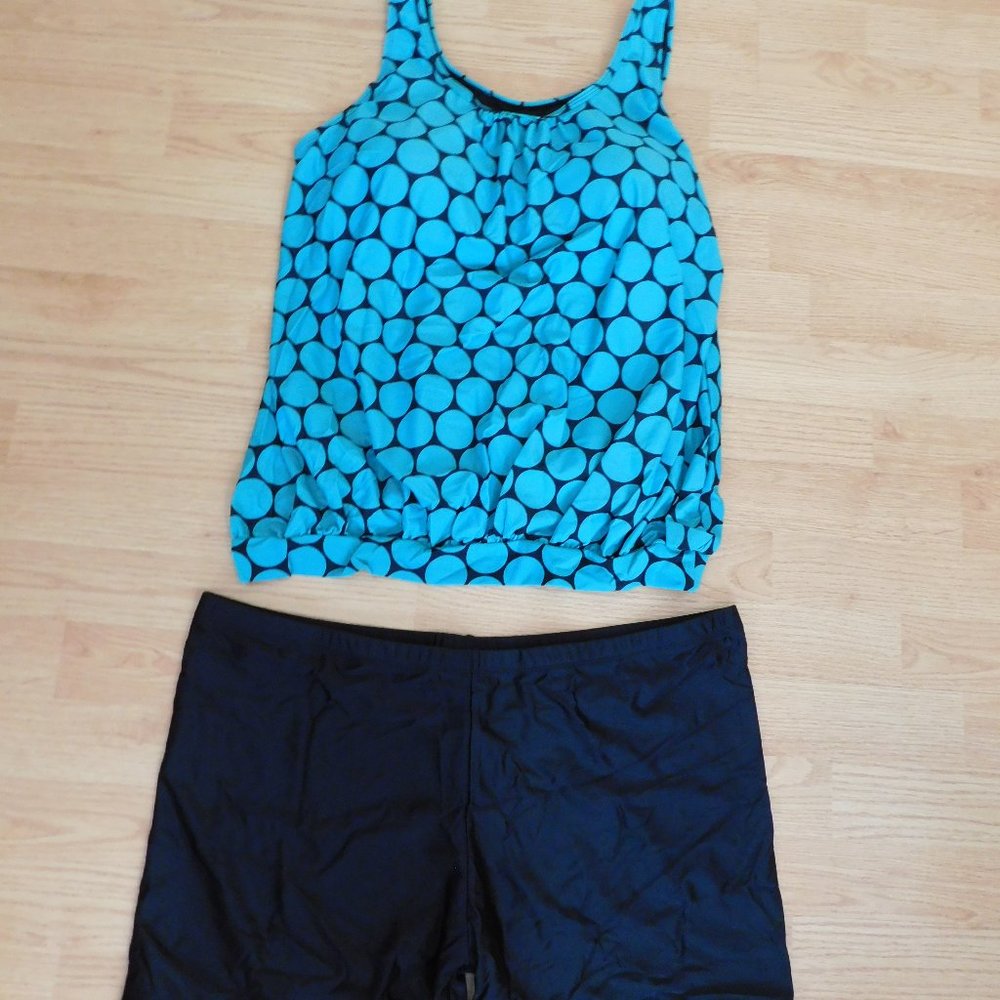 XL, XXL, XXXL Green & Black Tankini - New